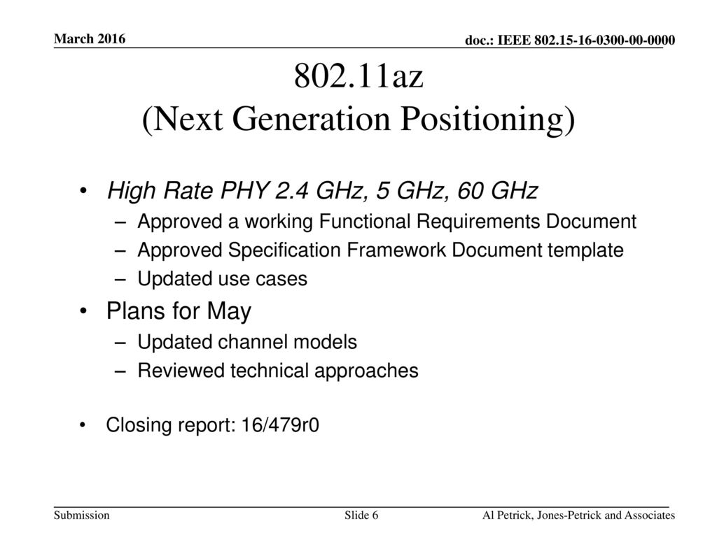 802.11az (Next Generation Positioning)