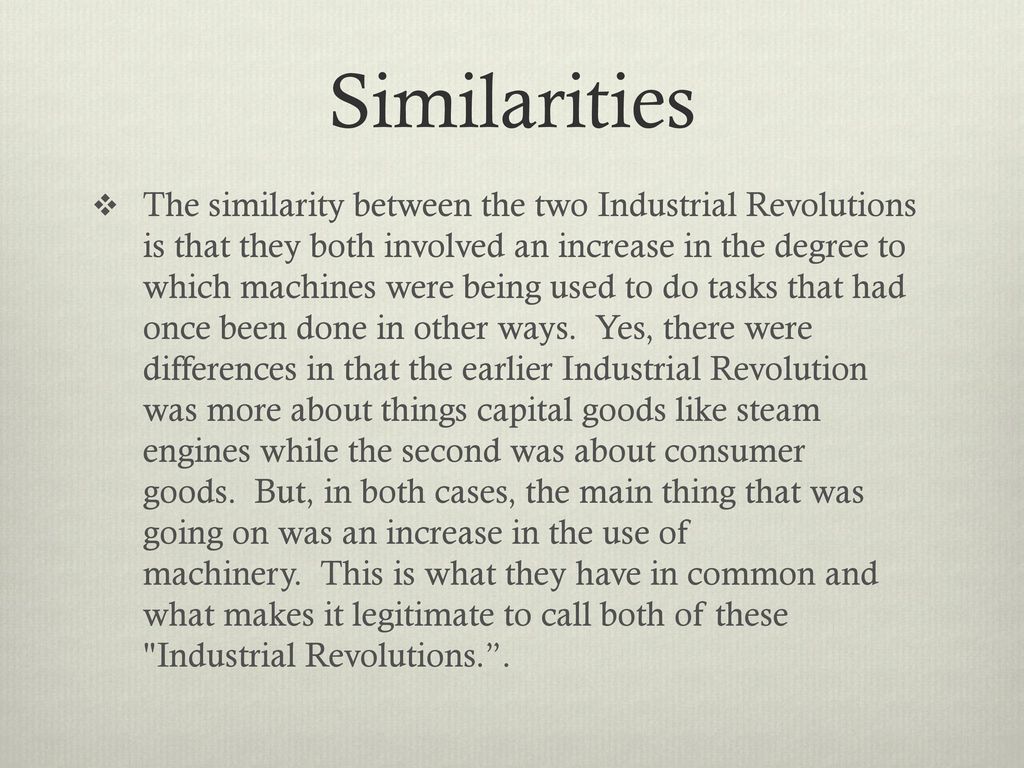 similarities between industrial revolution and today
