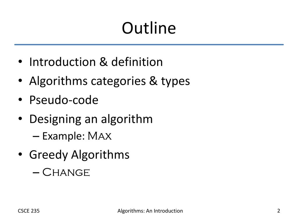 Algorithms: An Introduction - ppt download