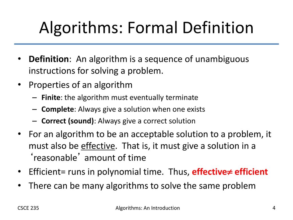 Algorithms: Formal Definition