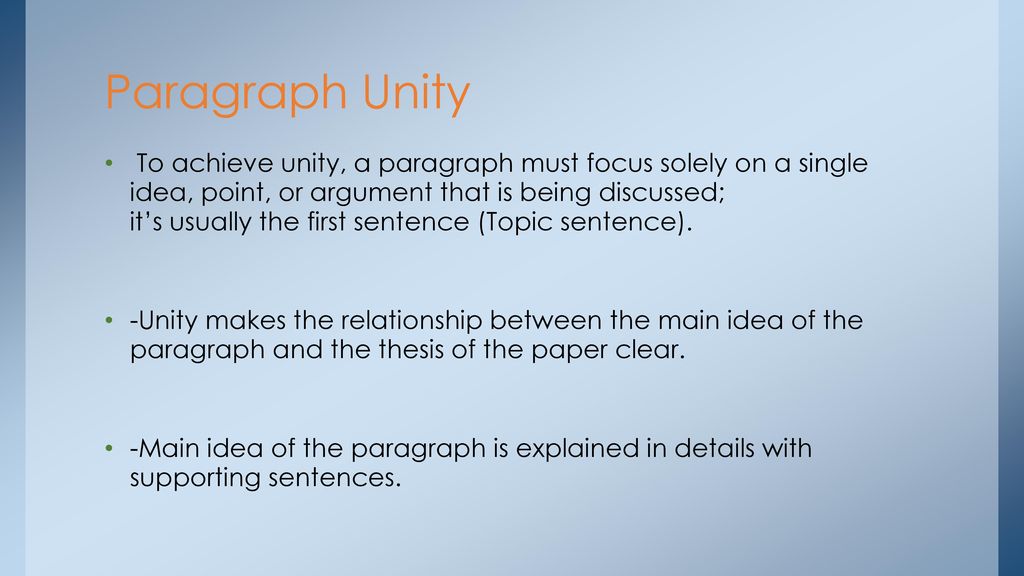 Paragraph Unity & Coherence - ppt download