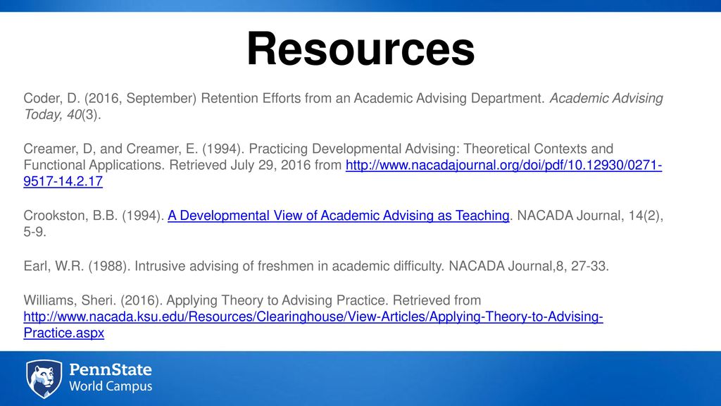 NACADA > Resources > Academic Advising Today > View Articles