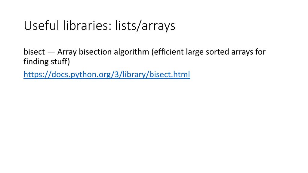Core libraries Scripts, by default only import sys (various system ...