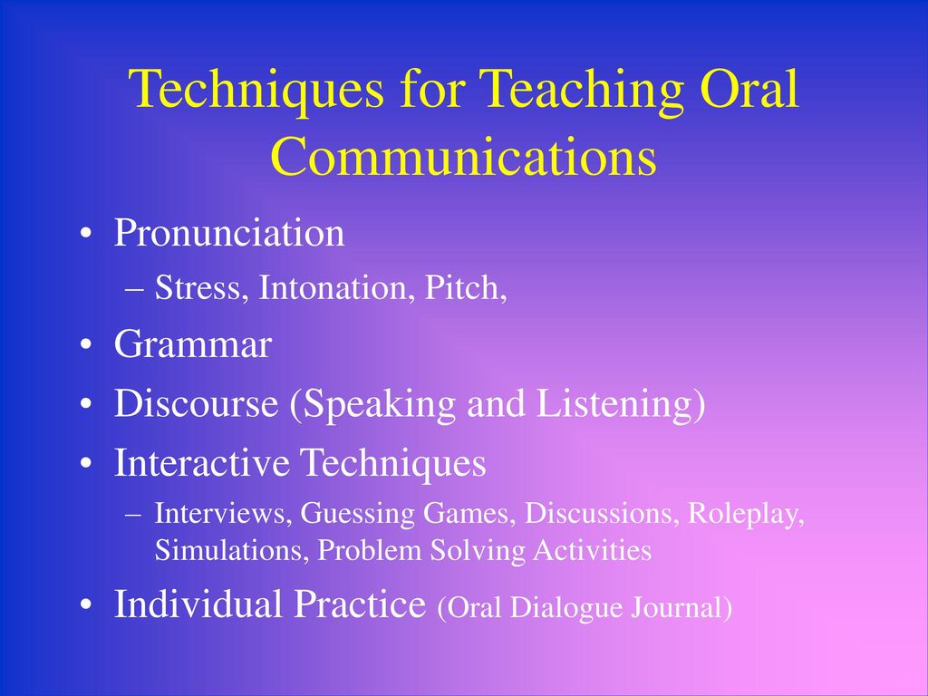 Teaching Oral Communication Ppt Download