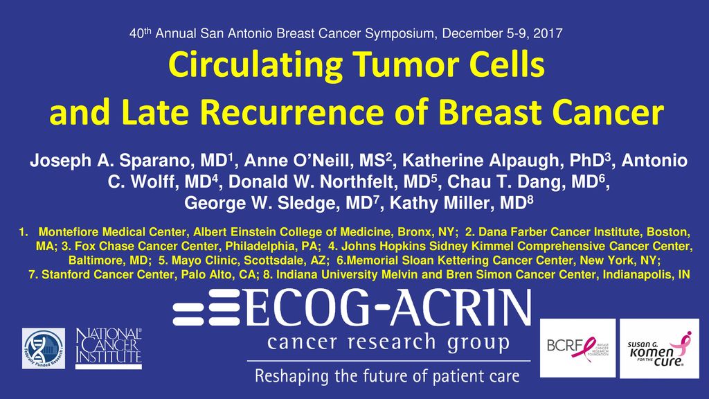 Circulating Tumor Cells And Late Recurrence Of Breast Cancer Ppt