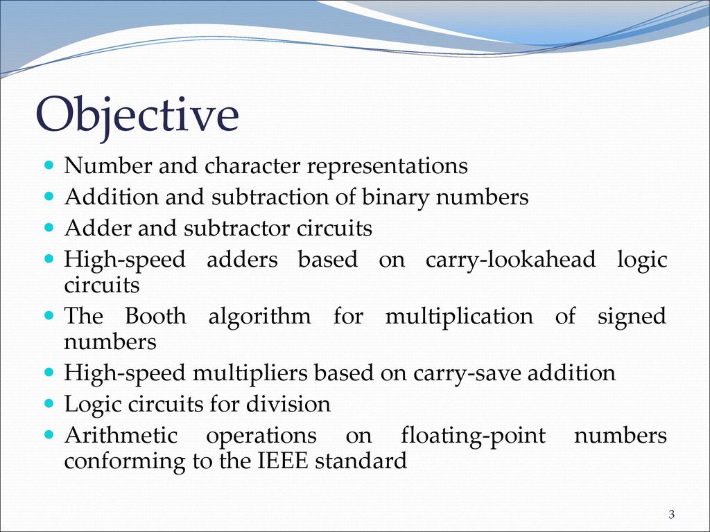 Objective Number and character representations