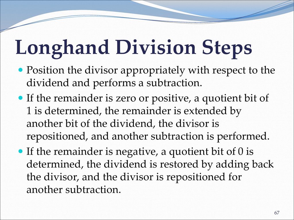 Longhand Division Steps