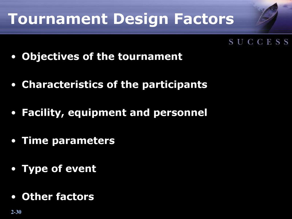 Tournament Design Factors