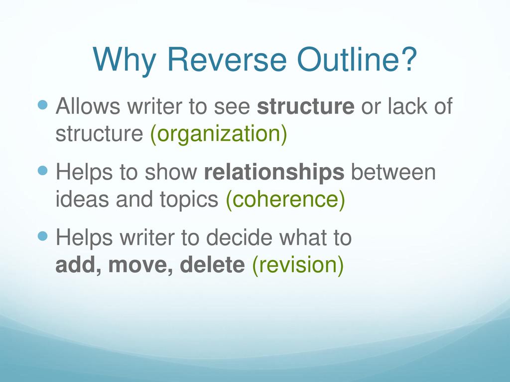 A Strategy for Coherence: Reverse Outlining ppt download