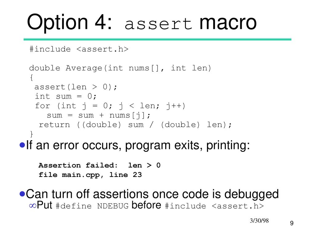 CSE 143 Error Handling [Section 2.8] 3/30/98 CSE ppt download