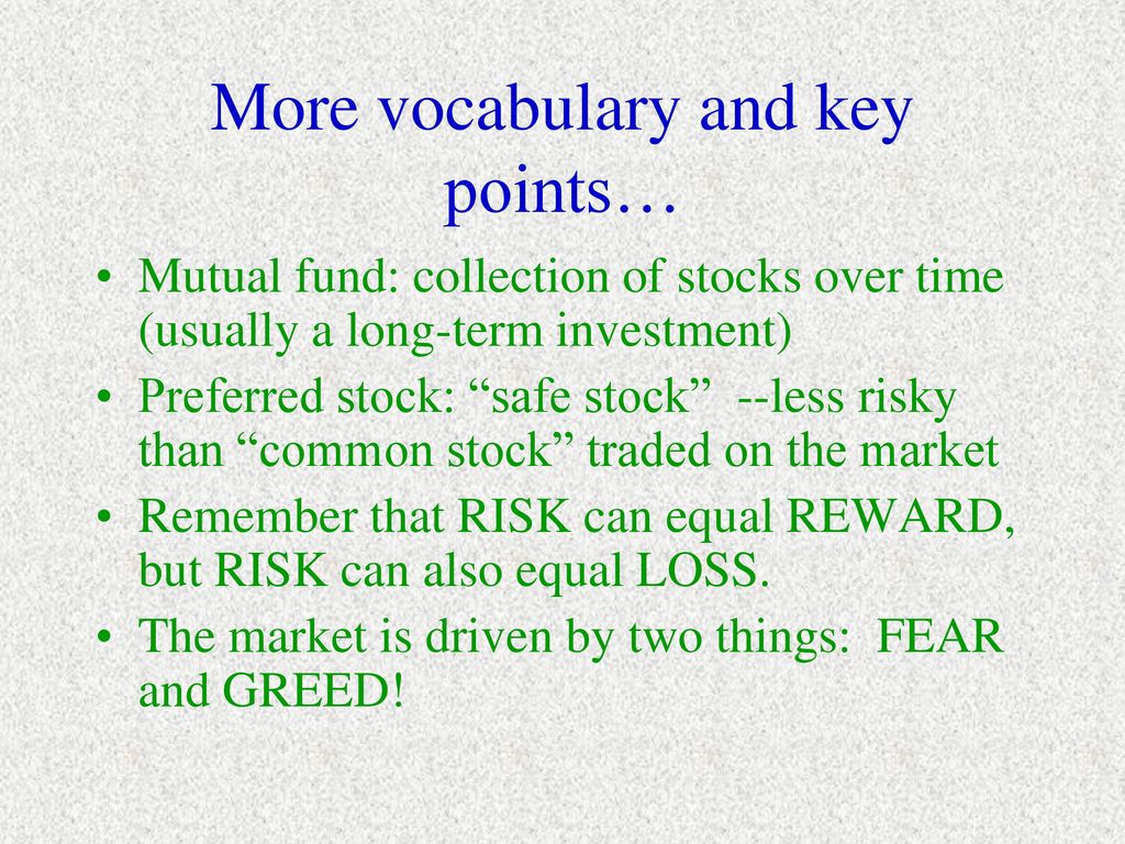 More vocabulary and key points…