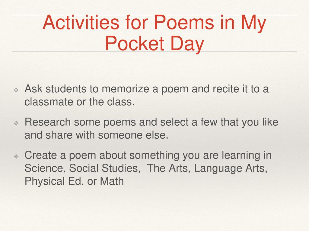 Poem In My Pocket Day 2025