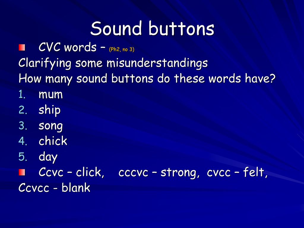 Sound buttons CVC words – (Ph2, no 3)