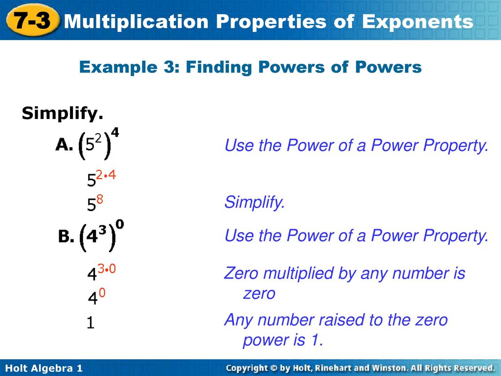 Multiplication properties of exponents ppt download