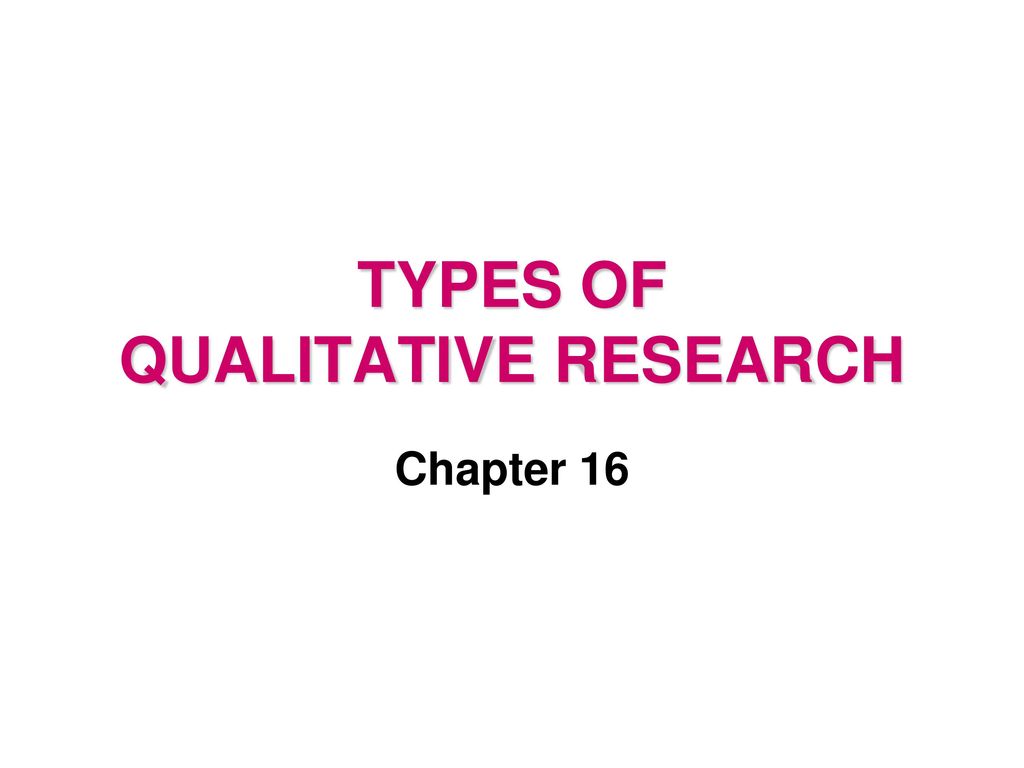 TYPES OF QUALITATIVE RESEARCH