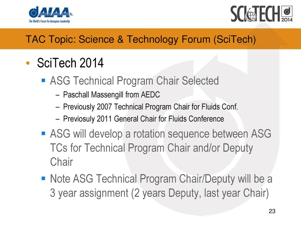 TAC Topic: Science & Technology Forum (SciTech)