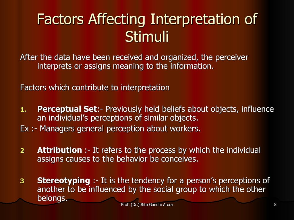 Organization and Interpretation of Stimuli - ppt download