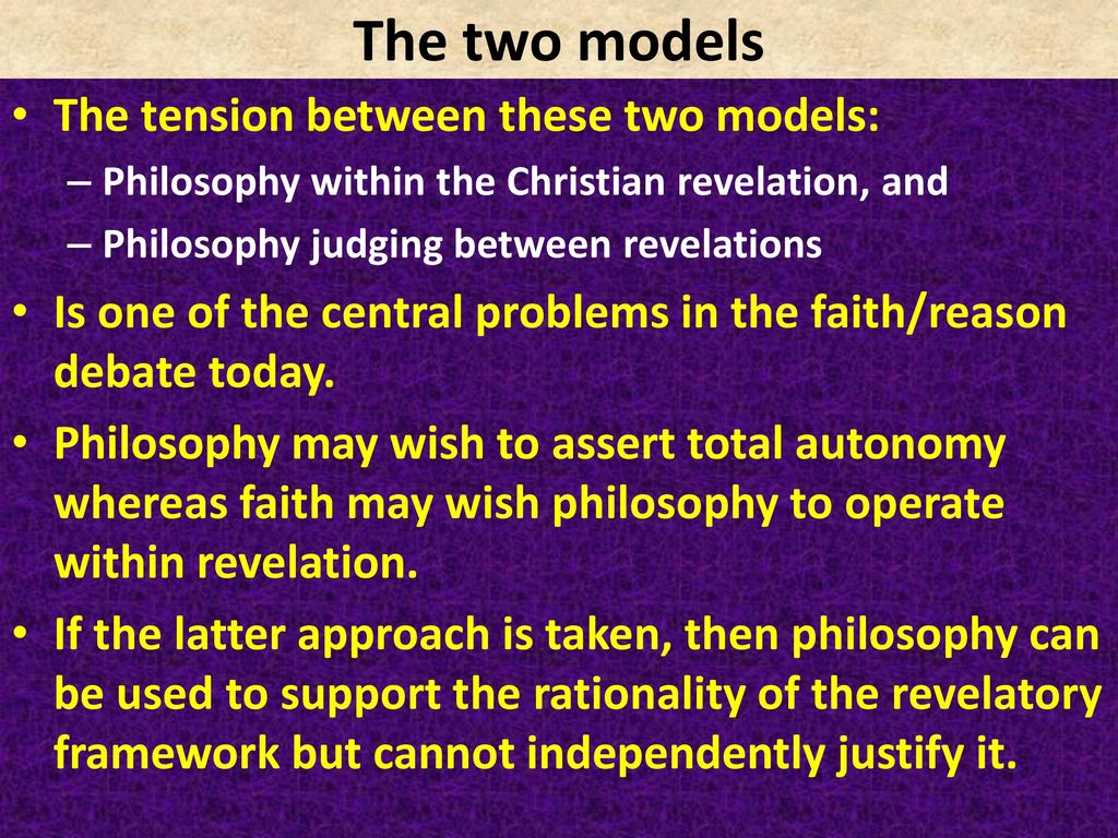 The two models The tension between these two models: