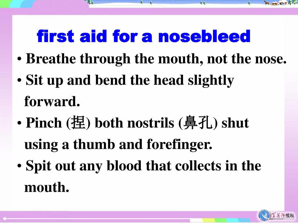 first aid for a nosebleed