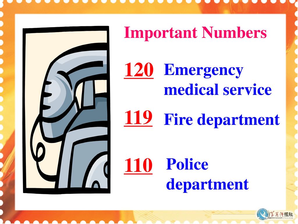 Important Numbers Emergency medical service