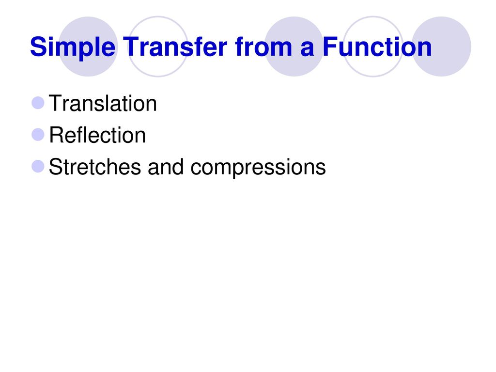 Simple Transfer from a Function