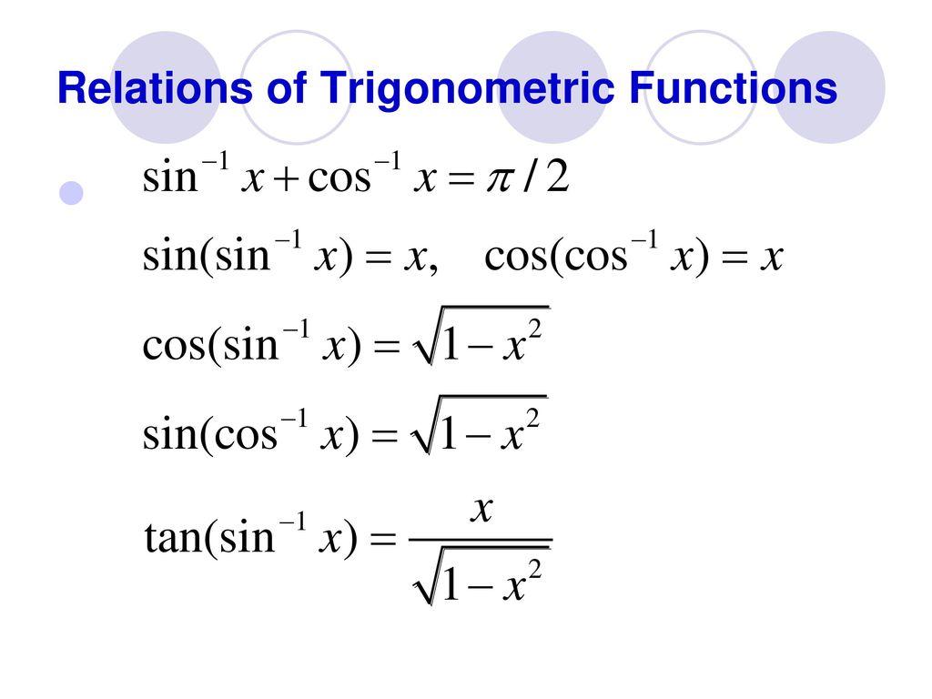 Relations of Trigonometric Functions