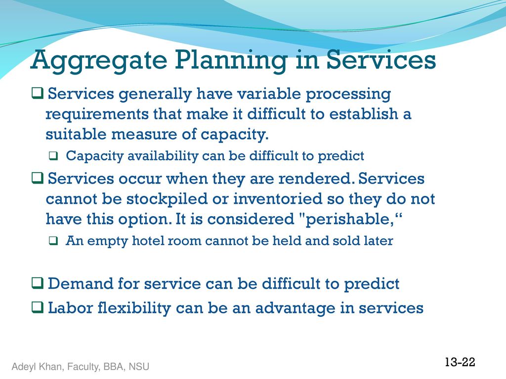 Aggregate Planning in Services