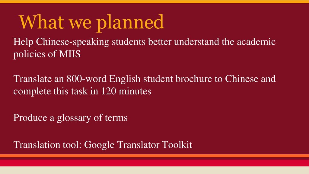 Translation for Academic Policies for TILM Students of MIIS ppt download