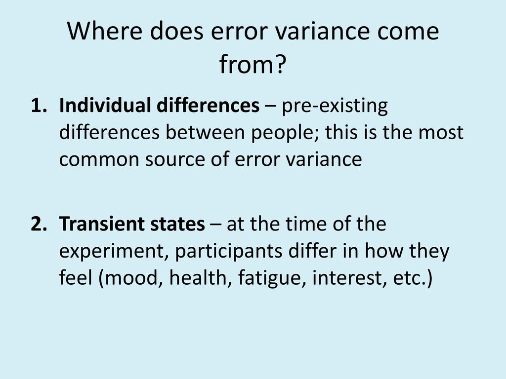 Where does error variance come from