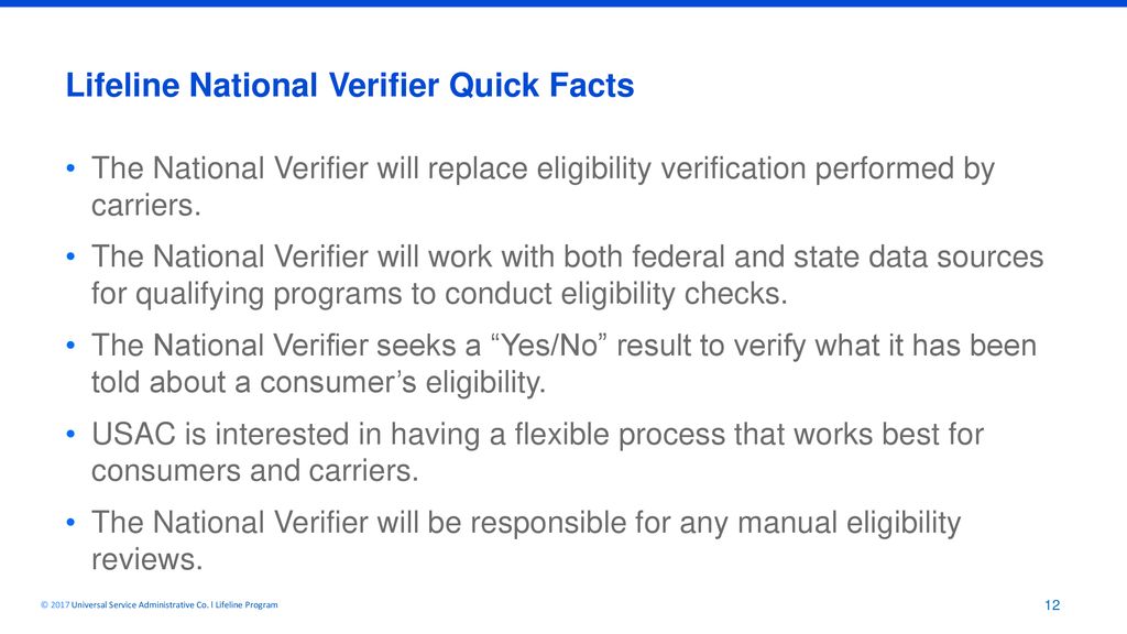 Lifeline National Verifier - Ppt Download