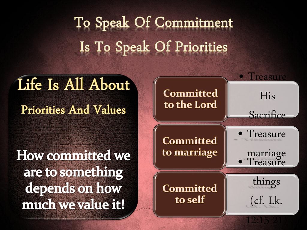Is To Speak Of Priorities Life Is All About Priorities And Values