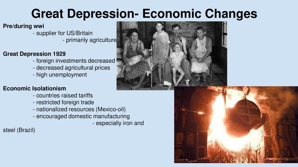 Great Depression- Economic Changes