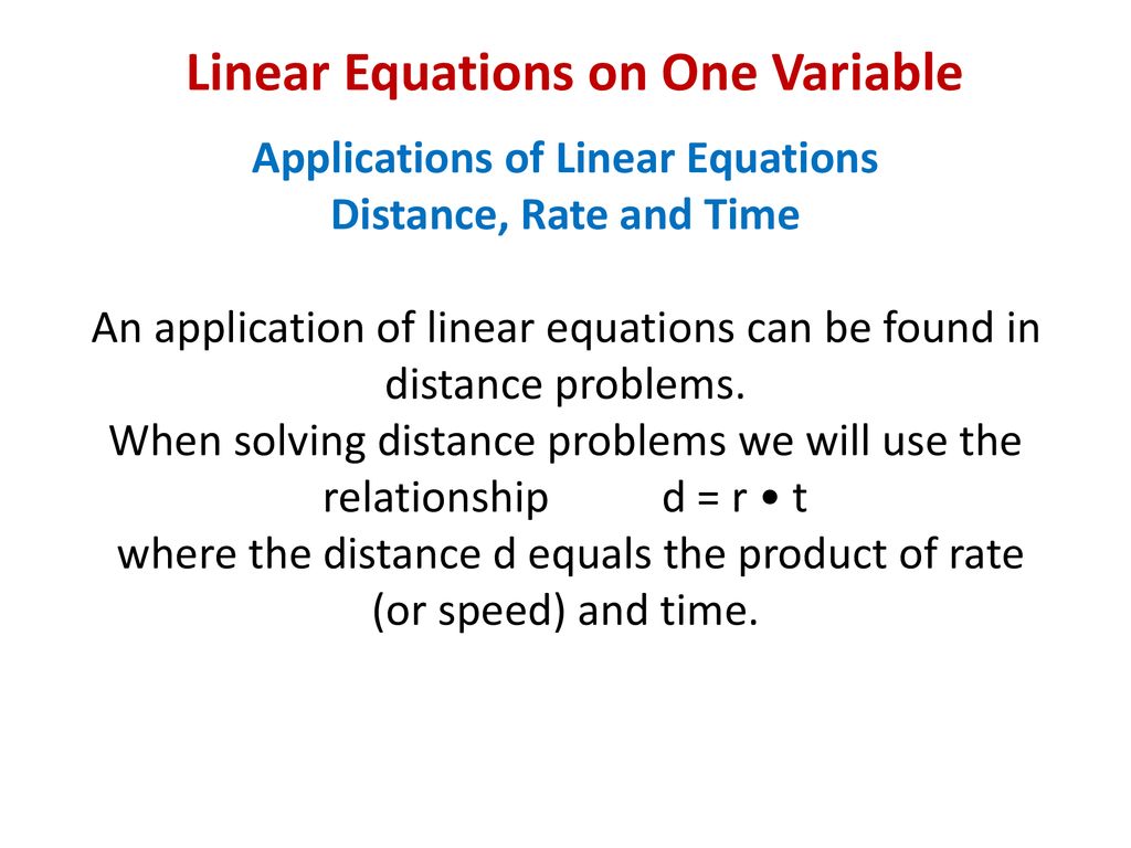 Linear equations on one variable ppt download