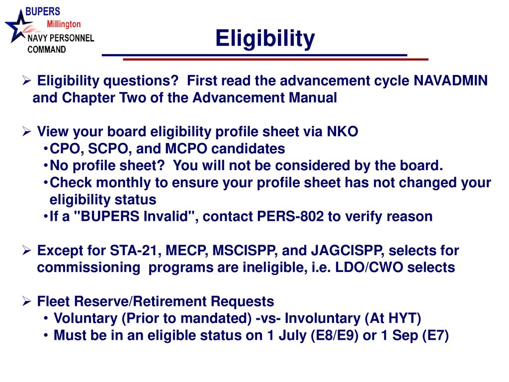 Navy Personnel Command Enlisted Selection Boards (PERS803) ppt download