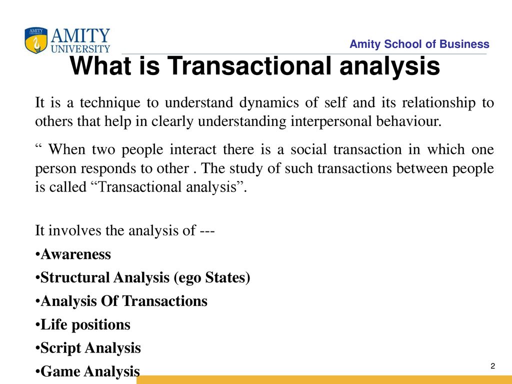 types of transactional analysis