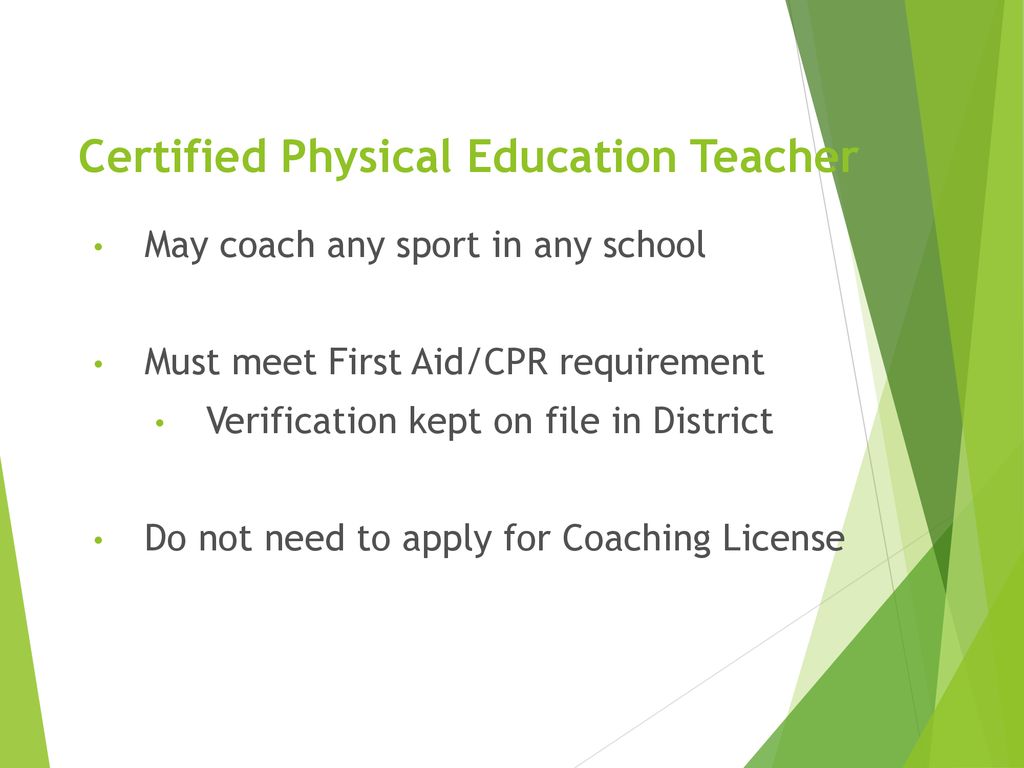 Certified Physical Education Teacher