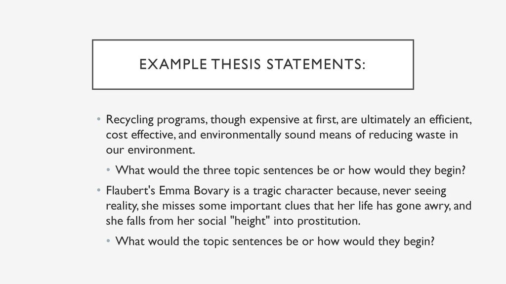 Thesis statements ppt download