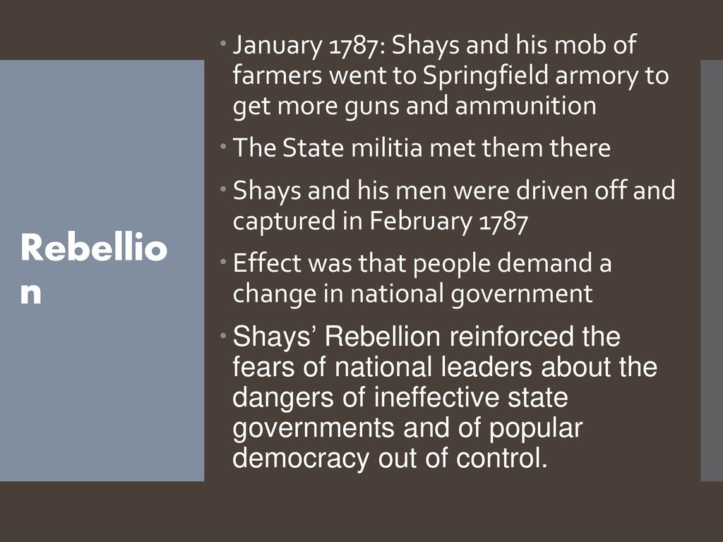 effects of shays rebellion
