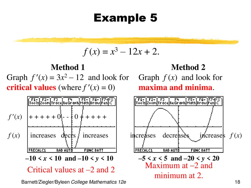 Example 5 f (x) = x3 – 12x + 2. Method 1