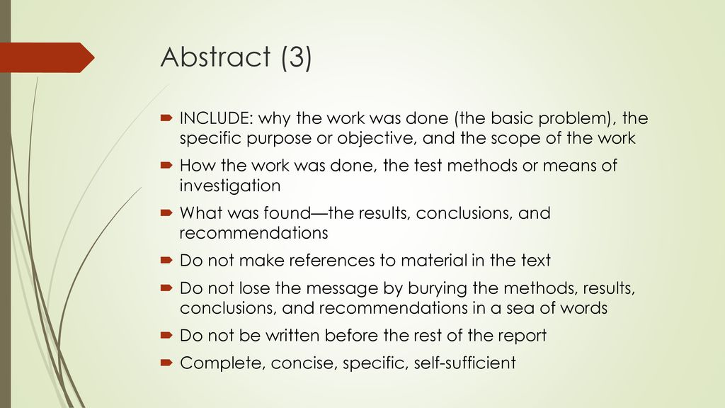 Abstract Versus Summary Ppt Download