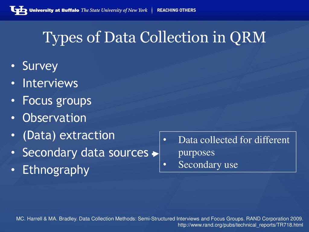 Types of Data Collection in QRM