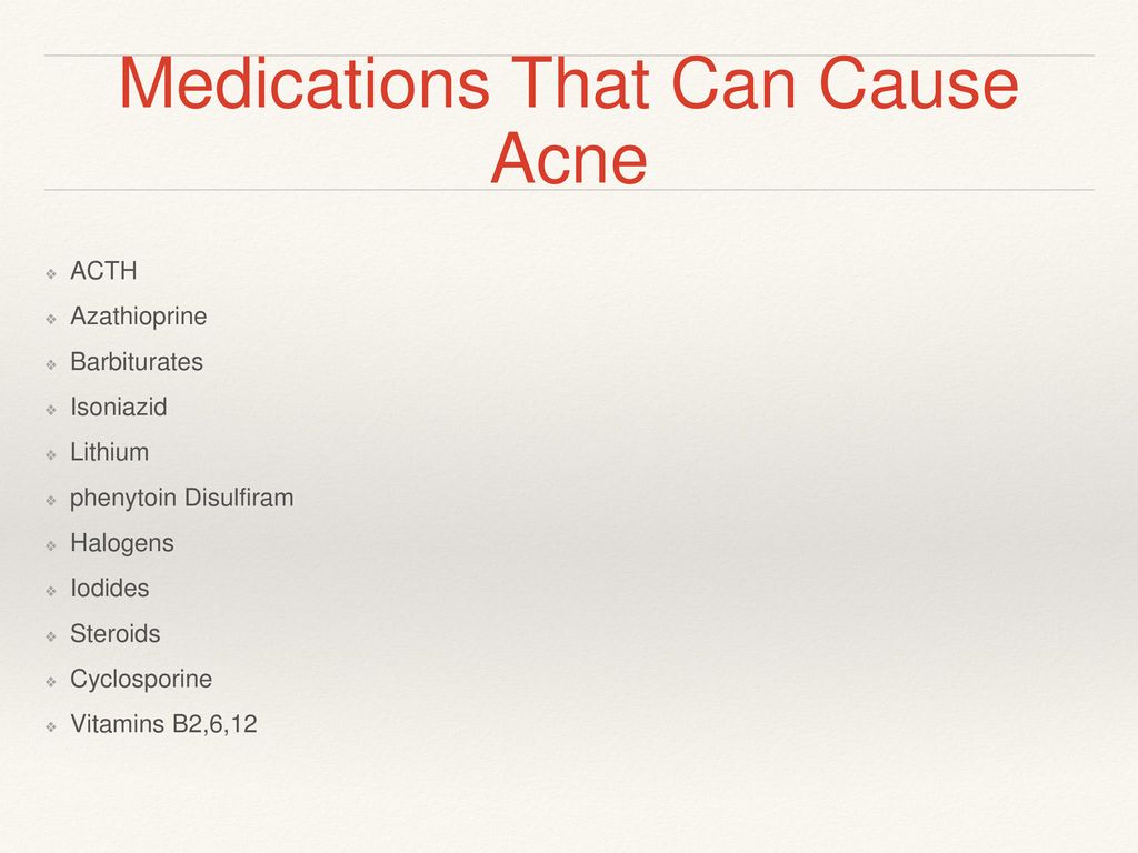 Medications That Can Cause Acne