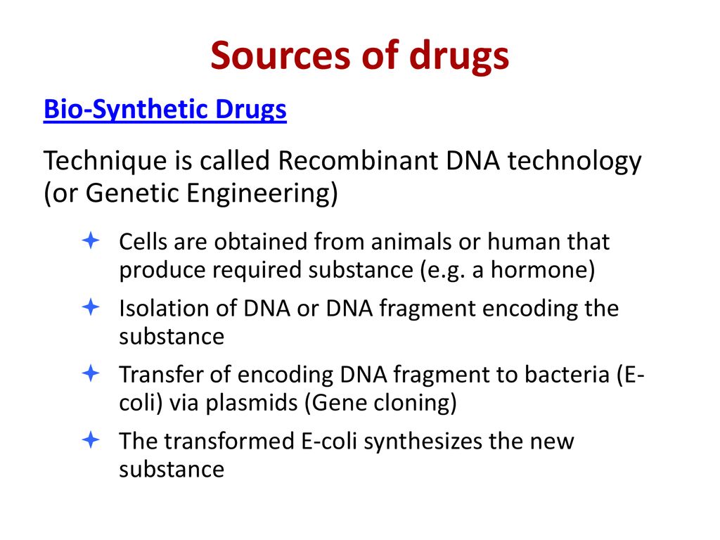 Sources of drugs Bio-Synthetic Drugs