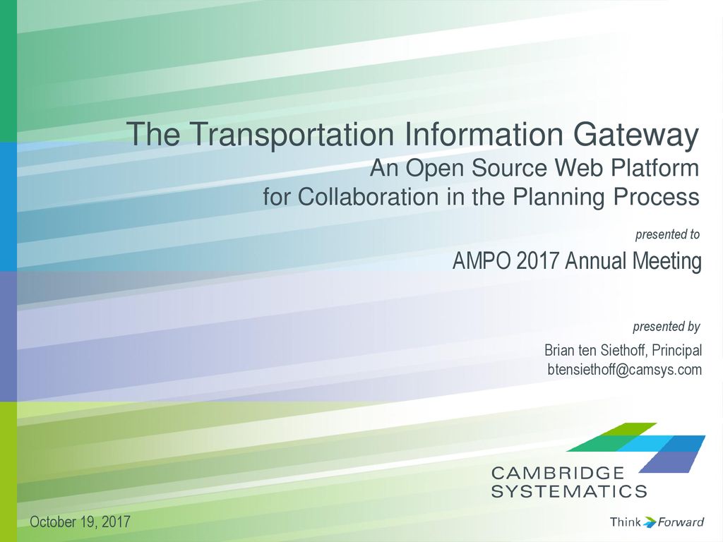 The Transportation Information Gateway An Open Source Web Platform for