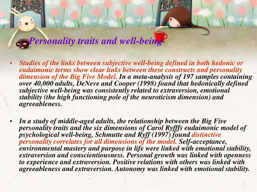 Personality traits and well-being
