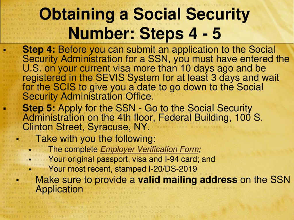 On-Campus Employment & Social Security Number Information - ppt download