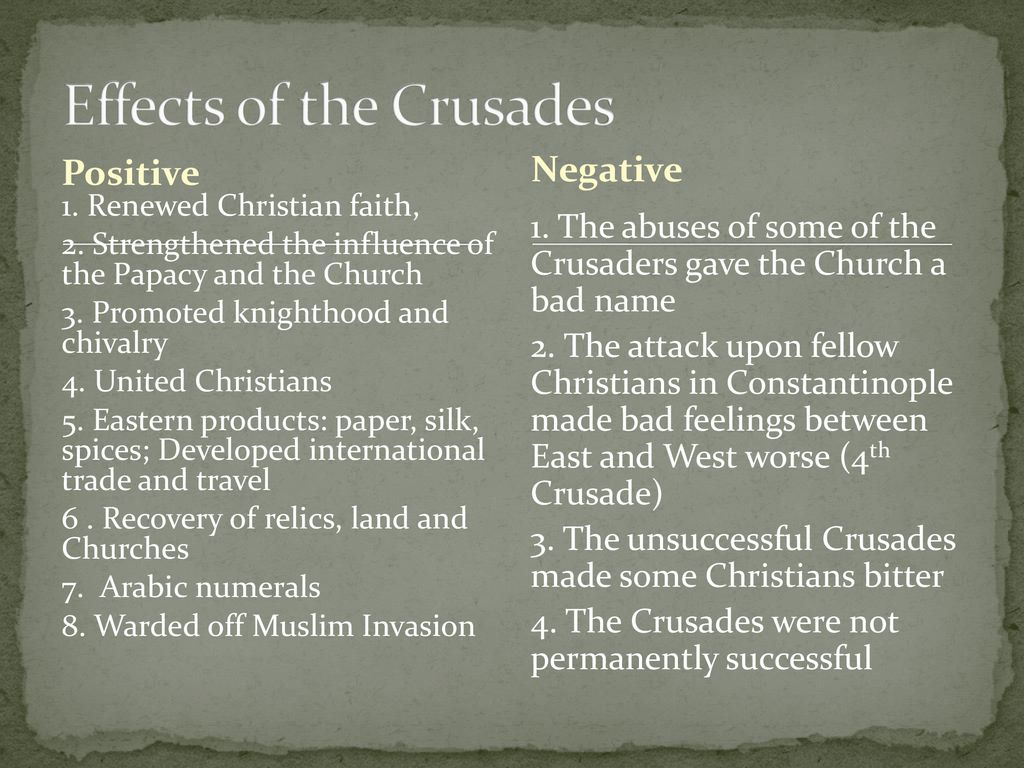 negative effects of the crusades