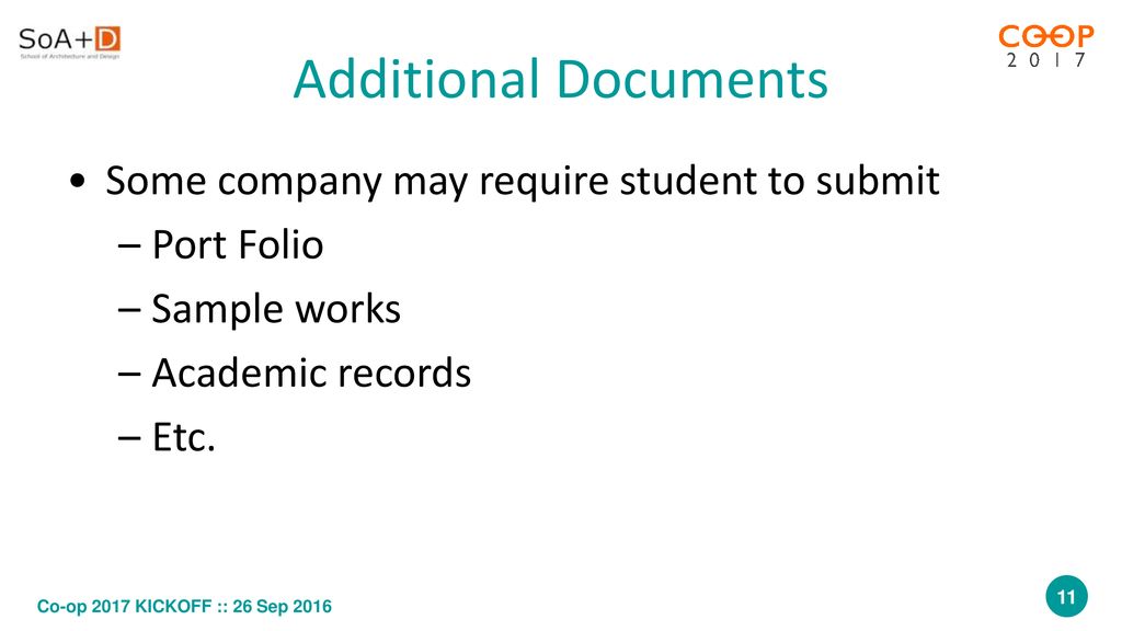 Additional Documents Some company may require student to submit