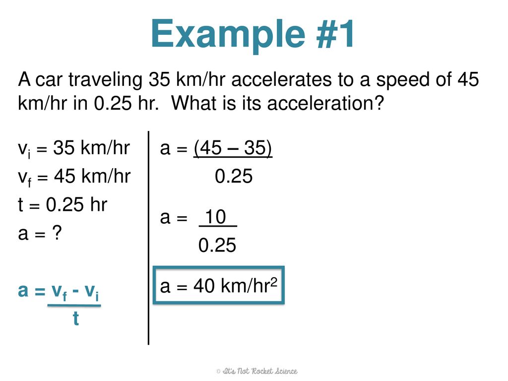Vf Vi A T Acceleration Ppt Download
