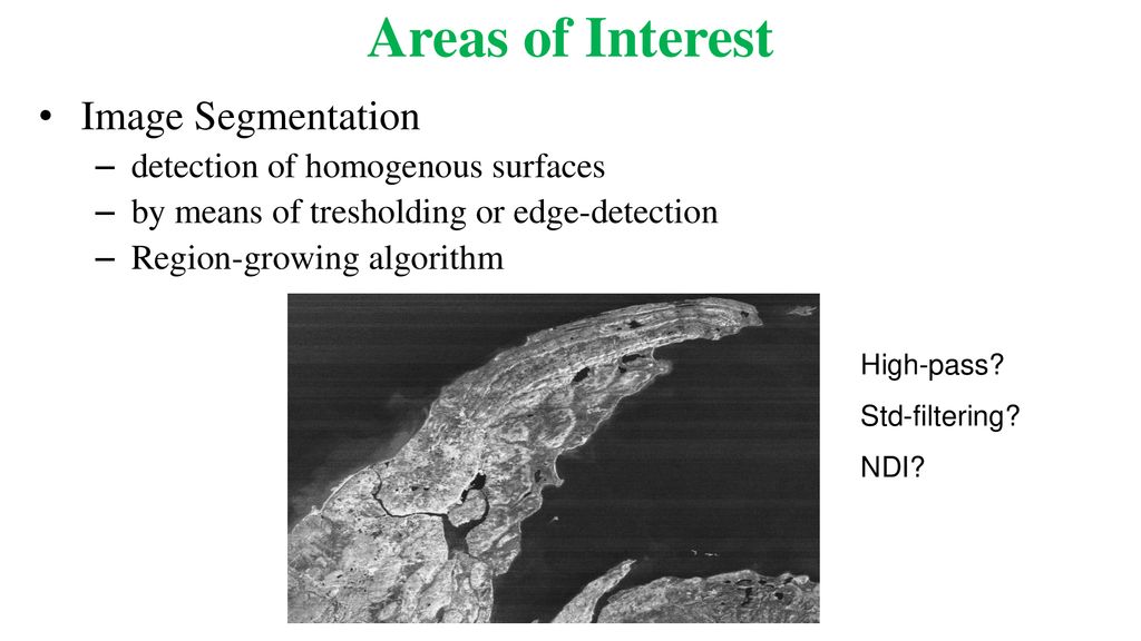 Areas of Interest Image Segmentation detection of homogenous surfaces
